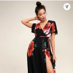 Black floral maxi dress
